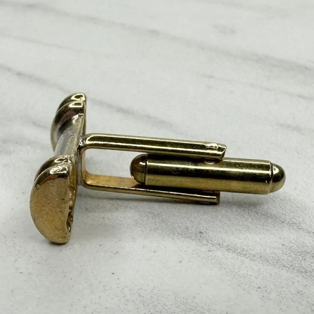 Vintage Two Tone Gold Silver Barrel Cufflink Single ✨